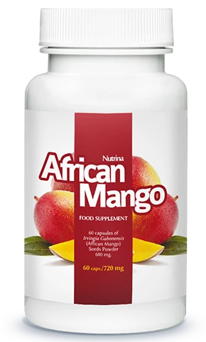 Envase de African Mango, un suplemento para el control de peso.